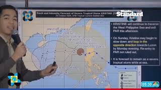 Severe Tropical Storm quotKristinequot may loop back to PAR on Sunday [upl. by Bullion]