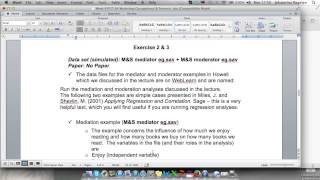 Linear Regression  Mediation  Moderation [upl. by Aicinet]