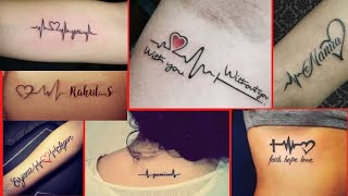 Meaningful Heartbeat Tattoo Designs with Names  couple Love tattoos  Name tattoos  Fashion Wing [upl. by Gombosi]