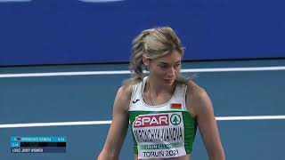 Womens Long Jump Final Torun 2021 Belarus Mironchyk Ivanova [upl. by Hilary]