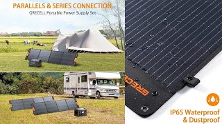 Portable Solar Panel for Power Station Foldable Solar Charger w 4 Kickstands GRECELL 200W [upl. by Gettings]