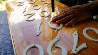 Address Sign Woodworking MAker ViDEo [upl. by Esinel]