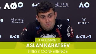 Aslan Karatsev Press Conference 1R  Australian Open 2022 [upl. by Hummel350]