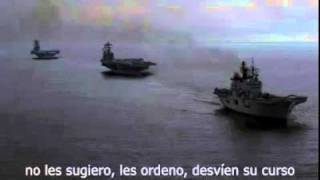 Conversacion entre españoles y portaaviones estadounidense [upl. by Nosle661]