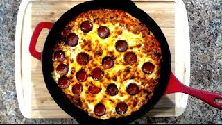 Easiest and Best Cast Iron Pan Pizza [upl. by Cobb]