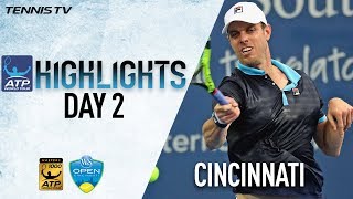 Highlights Querrey Tiafoe amp Fognini Advance In Cincinnati 2017 On Monday [upl. by Otreblif]