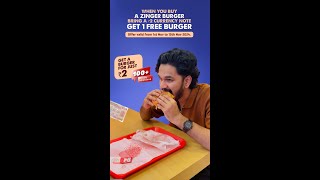 Buy a Zinger Burger for ₹139  5 GST and add an old ₹2 currency note to get a free Zinger Burger [upl. by Shayne]