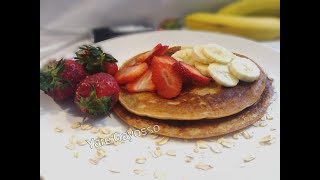 PANQUEQUES DE PLÁTANO Y AVENA  HOT CAKES  En solo 4 minutos  Tortitas Sin Huevo [upl. by Herrick925]