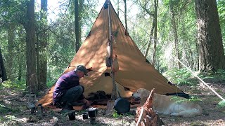 Plough Point Tarp Overnight Shelter Woodland Camping [upl. by Nigel]