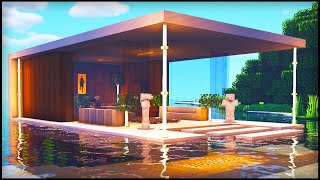 Minecraft Modern House on Water  How to build a Modern House Tutorial [upl. by Monteith]