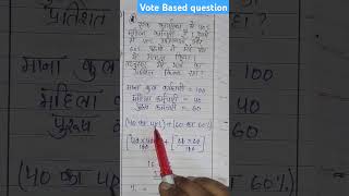 Percentage  Votes Based Question 🙆 ctet maths shorts [upl. by Nadaba461]