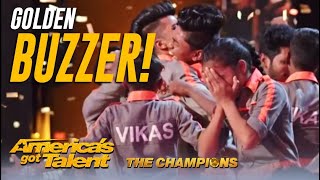 V Unbeatable The Indian Dance Crew BACK For a Second Chance Get Golden Buzzer AGT Champions [upl. by Htnnek]