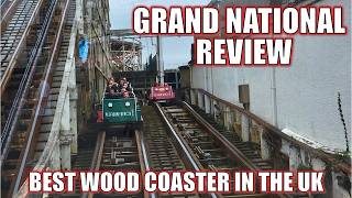 Grand National Review Blackpool Pleasure Beach Racing Wood Coaster  Best Wood Coaster in the UK [upl. by Werner]