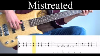 Mistreated Deep Purple  Bass Cover With Tabs by Leo Düzey [upl. by Kliber]