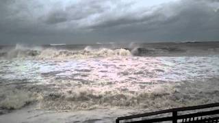 Folly Beach Surfing Hurricane Irene [upl. by Aylad513]