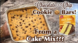 ALDI Yellow Cake Mix Chocolate Chip Cookie Bars EGGLESS Cake Mix Hack… Delicious 😋 [upl. by Ayekin]