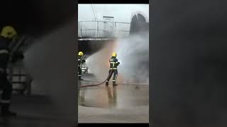 Airport Fire service Training  Doncaster Airport aviation fire firefighter 999 emergency [upl. by Minnaminnie]