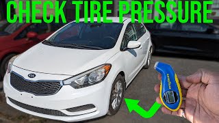 How to Check Tire Pressure  Kia Forte 20142018 [upl. by Nalid]