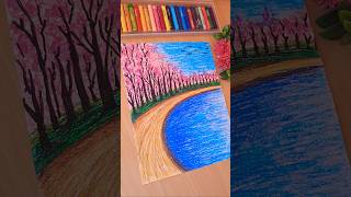 Easy crayon drawing 🖍 crayon drawing nature crayon drawing easy oil pastel drawing drawing [upl. by Enutrof321]