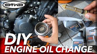 DIY 450 HIMALAYAN ENGINE OIL CHANGE  STEP BY STEP [upl. by Farrand]