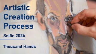 Artistic Creation Process  Selfie 2024  Thousand Hands  Pastel Drawing Process [upl. by Aurelius]