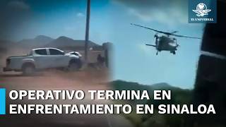 Helicóptero artillado se enfrenta a balazos contra camioneta en Sinaloa [upl. by Aliek]