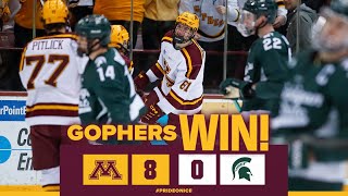 Highlights Eight Gophers Score in 2 Men’s Hockey Rout of 15 MSU [upl. by Mattah]