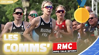 JO 2024  Triathlon  Les comms RMC Beaugrand en or [upl. by Parent]