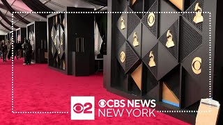 Red carpet assembled for 66th Annual Grammy Awards [upl. by Bej]