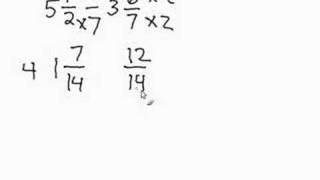 Subtracting Fractions with Borrowing [upl. by Fillander]