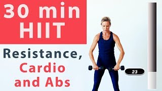 Advanced HIIT cardio resistance and AB interval workout [upl. by Zealand682]