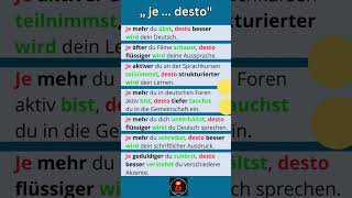 je  desto Sätze shorts germanlanguage [upl. by Vacuva]