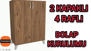 Trendyoldan aldığımız 2 kapaklı 4 raflı çok dolap kurulumu [upl. by Estus]