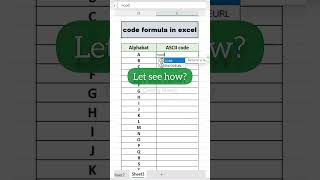 Find the ASCII value of all characters exceltutorial [upl. by Ayres]