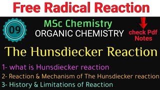 Hunsdiecker Reaction  Free Radical Reaction MScChemistry •Complete Explanation•Its Chemistry time [upl. by Aisyat]