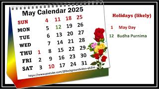 May Calendar 2025 maycalender2025 calendar may 2025 [upl. by Sandeep]