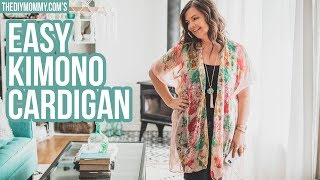 How to make a Kimono Cardigan from a Scarf in 20 Minutes [upl. by Ahtera]