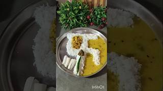 Today lunch thali 😋🙏😋 dalchawal  youtubeshort  support me guys 🙏 [upl. by Nerraj356]