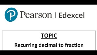 Recurring decimal to fraction concept with solution [upl. by Wellington]