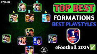 Top BEST Formations 🤩 in eFootball 2024 Mobile 424 ATTACK [upl. by Shem]