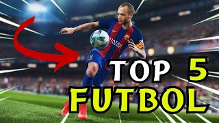 TOP 5 JUEGASOS de FUTBOL de BAJOS RECURSOS [upl. by Mcneely]