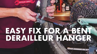 Straighten A Rear Derailleur Hanger  Workstand Wednesday [upl. by Nyladnohr]