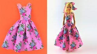 DIY Barbie Toy Summer Dress Video  Barbie Fashion Clothes Tutorial for Girls [upl. by Airot217]