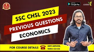 SSC CHSL  Previous Year Paper Questions  Economics [upl. by Radbourne395]