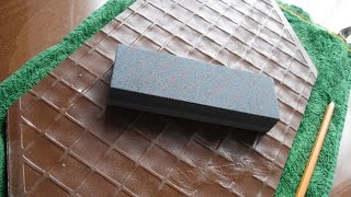 Flattening sharpening stone with tile [upl. by Jarek]