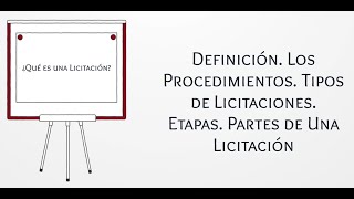 Qué es una Licitación Pública Tipo de Licitaciones Ejemplo de Licitación Pública [upl. by Eiramave]