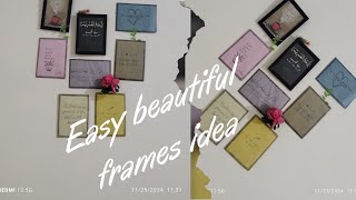 DIY cardboard photo frame wall decor idea  paper frame tutorial [upl. by Hoffman188]