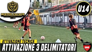 ALLENAMENTO GIOVANISSIMI CALCIO ATTIVAZIONE 3 DELIMITATORI [upl. by Mair500]