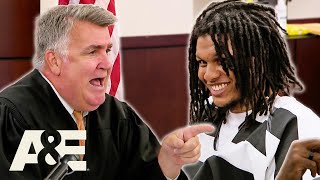 Defendant Laughs During Sentencing  Court Cam  AampE [upl. by Enirac]