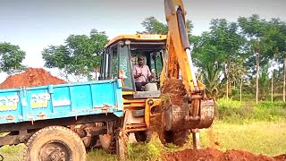 JCB 3DX With Tractor Working  Jcb wala video  JCB Tractor  JCB backhoes [upl. by Gilburt]